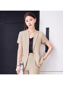Short-sleeved small suit jacket women's summer thin temperament suit top professional suit