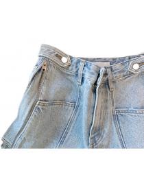 High waist denim shorts fashion design zipper pants