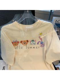 On sale Cartoon print Summer Fashion Round neck T-shirt