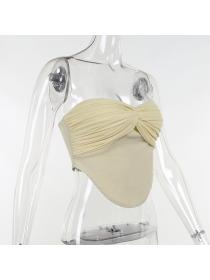 Outlet hot style Summer new mesh sexy hot girl beautiful Strapless Top