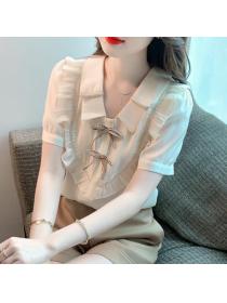 Korean Style Doll Collars Puff Sleeve Blouse 