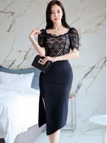 Korean Style OL Style Lace Hollow Out Suits 