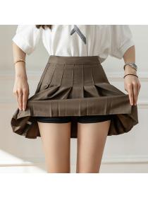 Korean style Summer Fashion Hot Plain Pleated Safety Short skirt for women