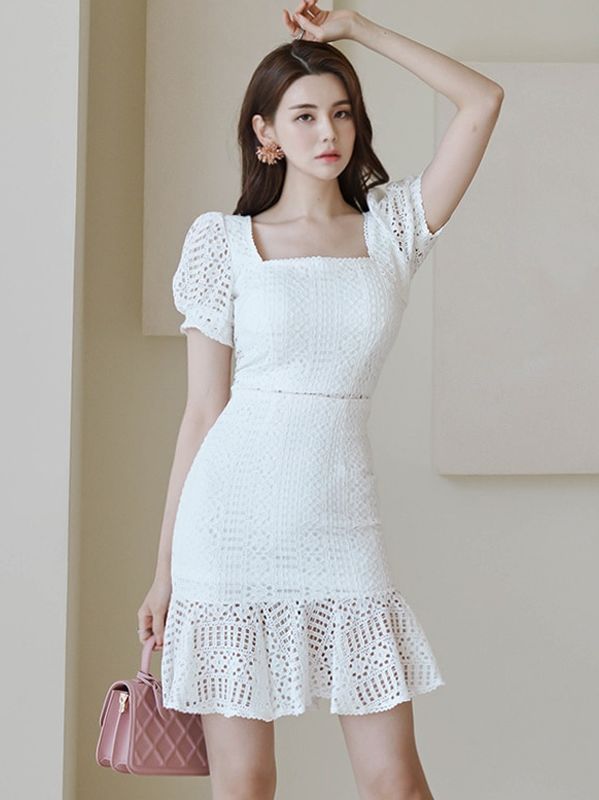 Korean Style Lace Hollow Out Fashion Suits