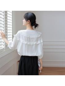 New arrival Summer Round neck Puff sleeve Long-sleeved Blouse 