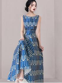On Sale Show Waist Printing Fashion Dress 
