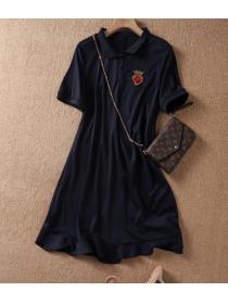On Sale Embroidered Polo Neck Dress