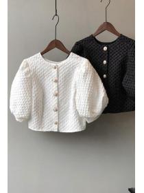 Vintage style Summer New Puff sleeve Short cardigan for women