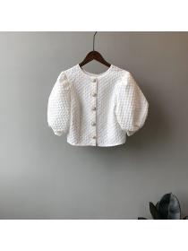 Vintage style Summer New Puff sleeve Short cardigan for women