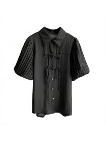 Chinese style Puff sleeve Simple fashion Blouse for women