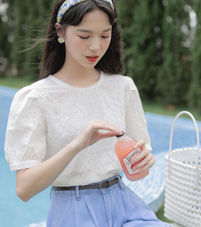 On Sale Lace Hollow Out Fashion Sweet Blouse