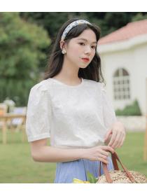 On Sale Lace Hollow Out Fashion Sweet Blouse 