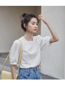 Korean Style Lace Hollow Out Fashion Top 