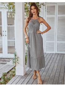 Lace stitching hollow dress Summer Sling dress knitted for women