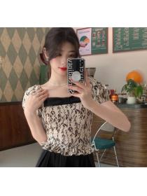 Discount Floral Printing Show Waist Top 