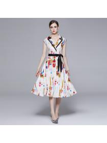 New style Mid-Length Suit Collar Western Style Fashionable Dress