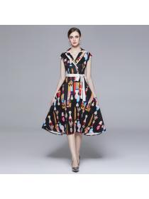 New style Mid-Length Suit Collar Western Style Fashionable Dress