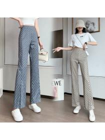 New style high-waist wide-leg pants letter casual pants