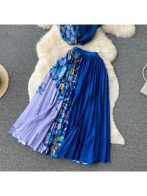 Fashion tops ladies Large swing skirt 2pcs set for women