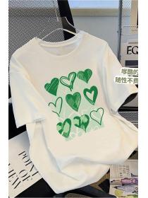 【M-5XL】New style 100% cotton Summer Loose Round neck Short sleeve Fashion print T-shirt