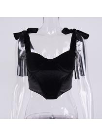 Outlet hot style Women's Sexy Fashion Velvet Strap Tube Top