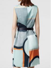Elegant geometric pattern slim fashion sleeveless dress