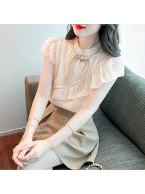 New style short-sleeved Chinese-style button top