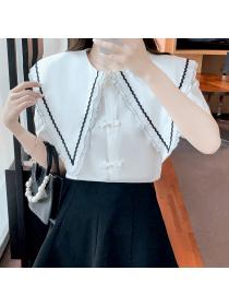 New style Loose Fashion Doll Collar Short Top