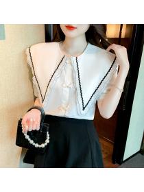 New style Loose Fashion Doll Collar Short Top