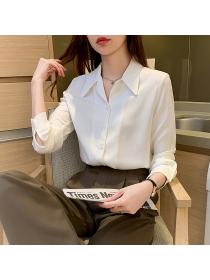 Women's long-sleeved shirt women's professional temperament chiffon shirt