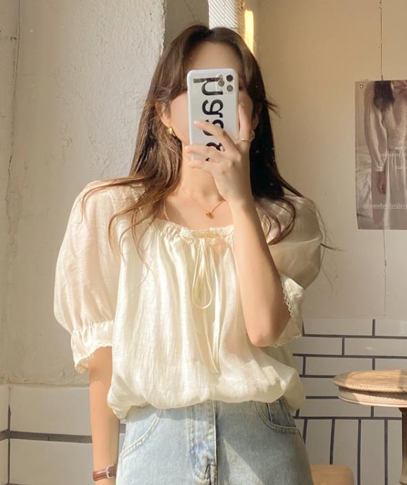Simple Pure Color Fashion Sweet Blouse