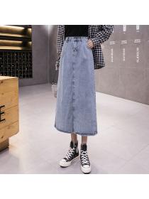 New arrival split vintage style denim skirt
