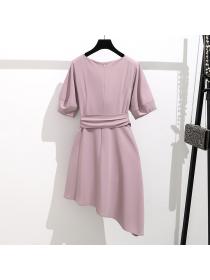 New style ladies Vintage style high waist puff sleeve dress for women