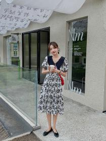 On sale Korean style Doll collar Slim Fashion Short-sleeved dress