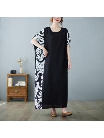 Outlet Fashion Casual Summer Large swing Long dress