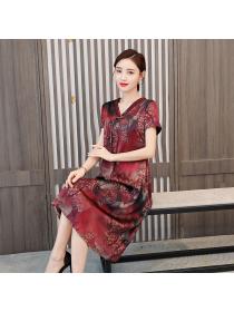 Summer women's cheongsam mulberry silk dress 