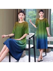 Vintage style temperament loose summer new mother dress