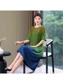 Vintage style temperament loose summer new mother dress