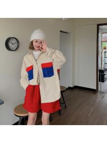 Korean Style matching Corduroy Shirt for women