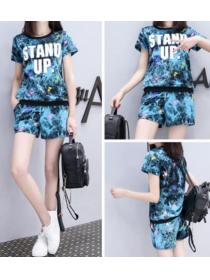European Style Letter Print Gradient Leisure Outfits 