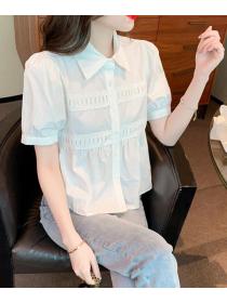 On Sale Puff Sleeve Short Style Blouse 