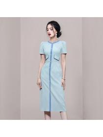 On sale Korean style Summer fashion Puff sleeve Dress