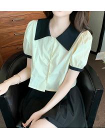 Fashion Color Matching Doll Collars Blouse 