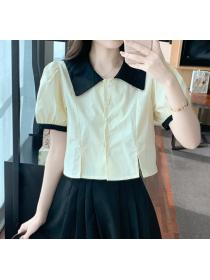 Fashion Color Matching Doll Collars Blouse 