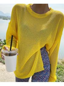 Retro Pullover Korean Style Loose Stranded Sweater Knitwear Top