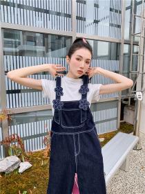 Summer fashion Korean style Denim overalls