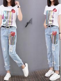On Sale Sequins Matching Fashion Denim Outfits
