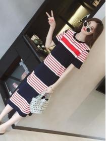 Korean Style Stripe Fashion Knitting Dress