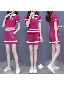 New style Polo shirt+wide-leg pants Casual sports wear two-piece set