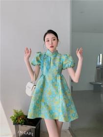 Summer new Green cheongsam Chic fashion dress